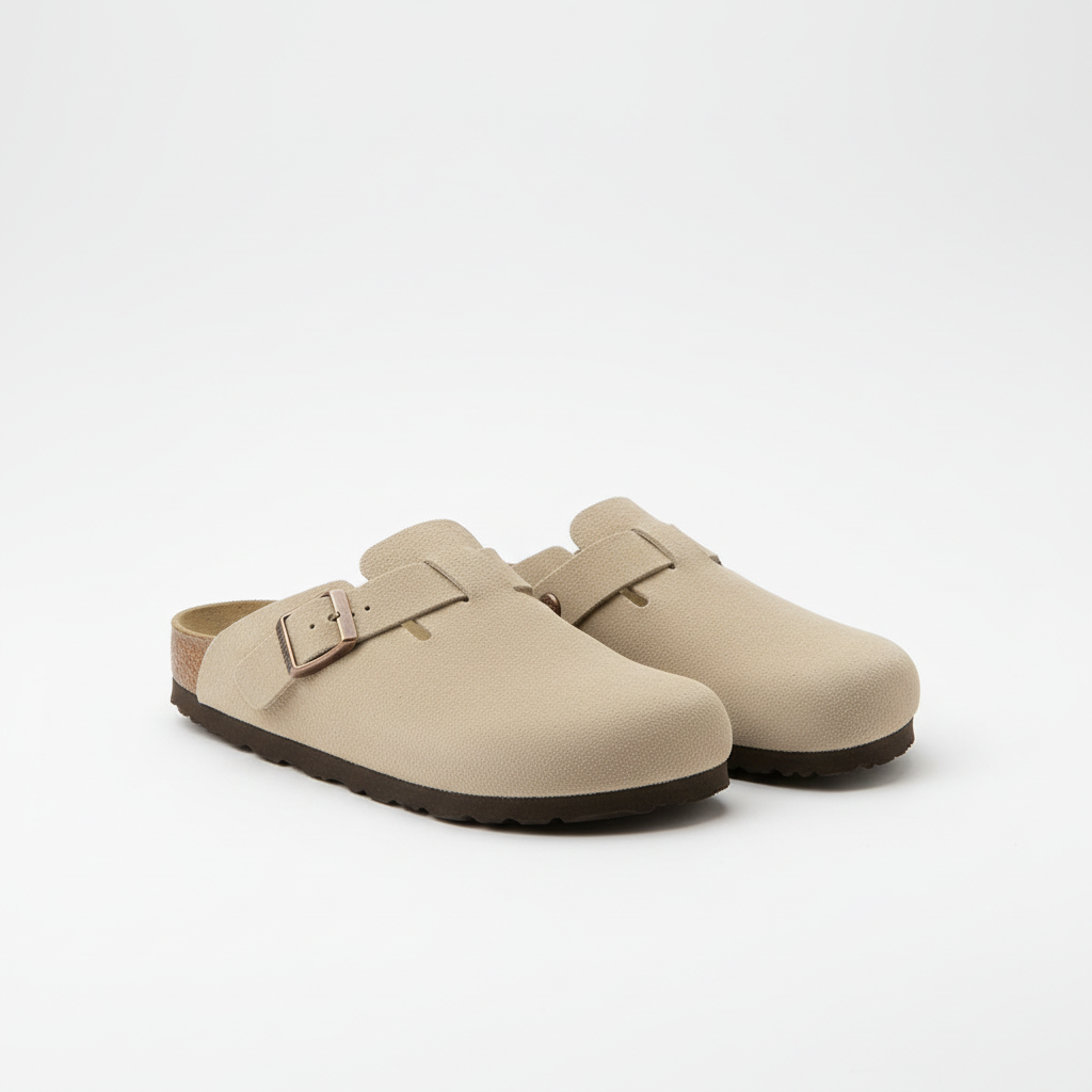 Womens Elegant Clogs with side buckle, smart sandles Cara Ldn