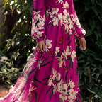 Women's Floral Chiffon Dress – Lightweight Flowy Design