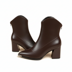 Womens Ankle Boots – leather with block heel Cara Ldn