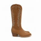 Women’s Cowboy Boots - Suede pattern with Block Heel Cara Ldn