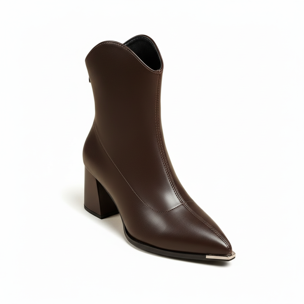 Womens Ankle Boots – leather with block heel Cara Ldn