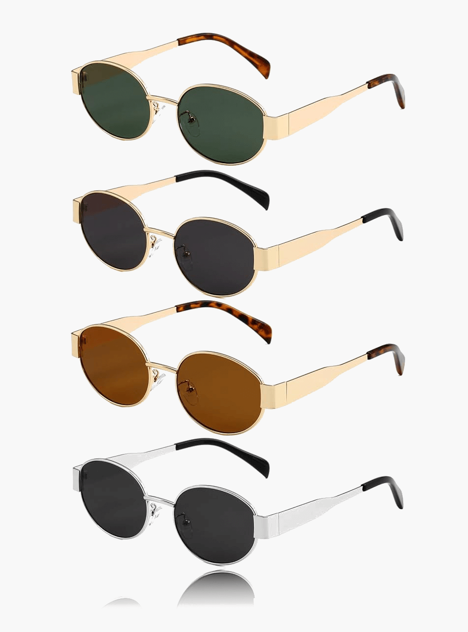Unisex Metal Frame Sunglasses - UV Protection Classic Vintage Shades