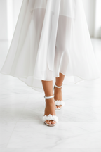 Women’s Floral Strap Heeled Sandals – Elegant Block Heel Ankle Strap Heels