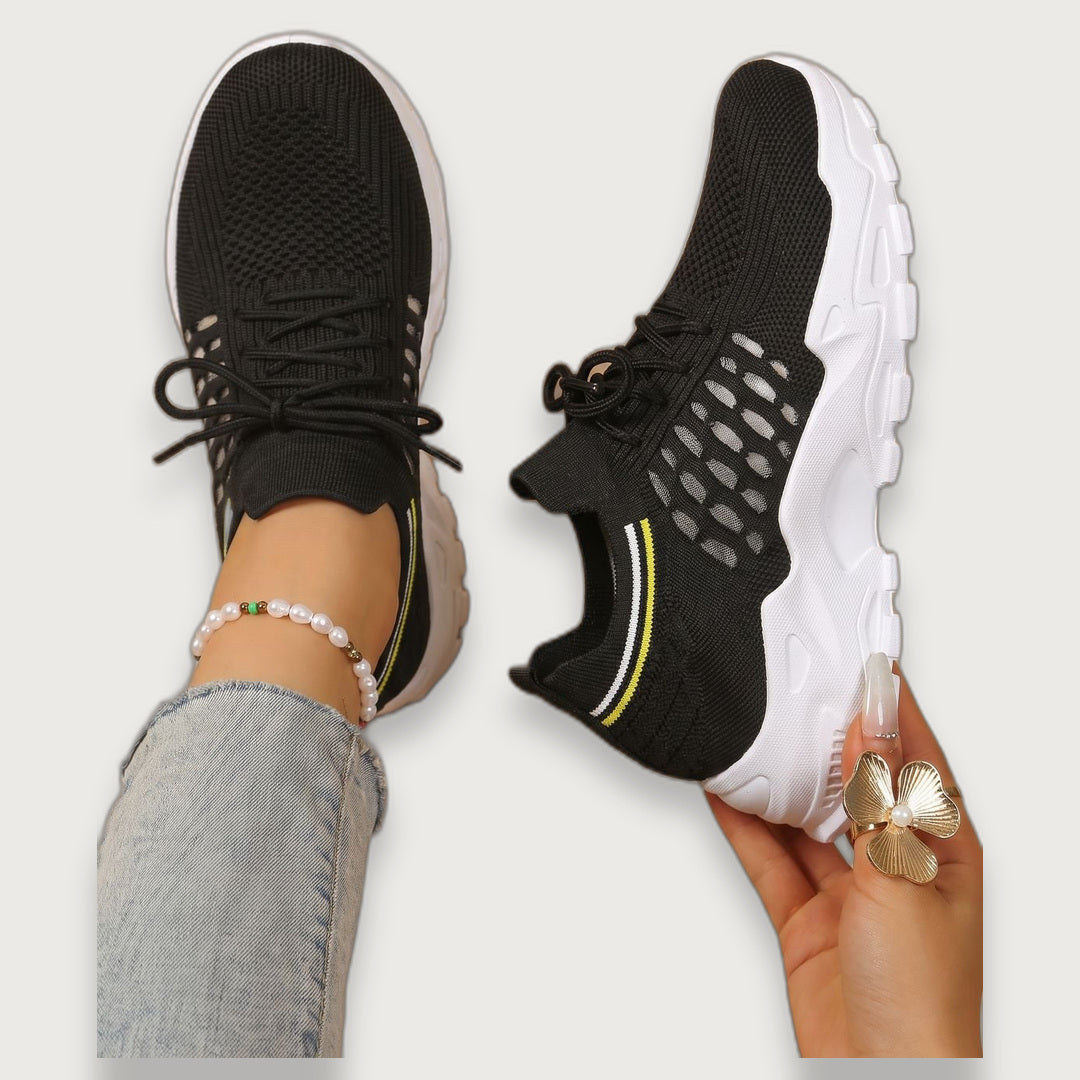 Women's Orthopedic Chunky Trainers, Lace-Up Breathable Mesh Walking Trainers