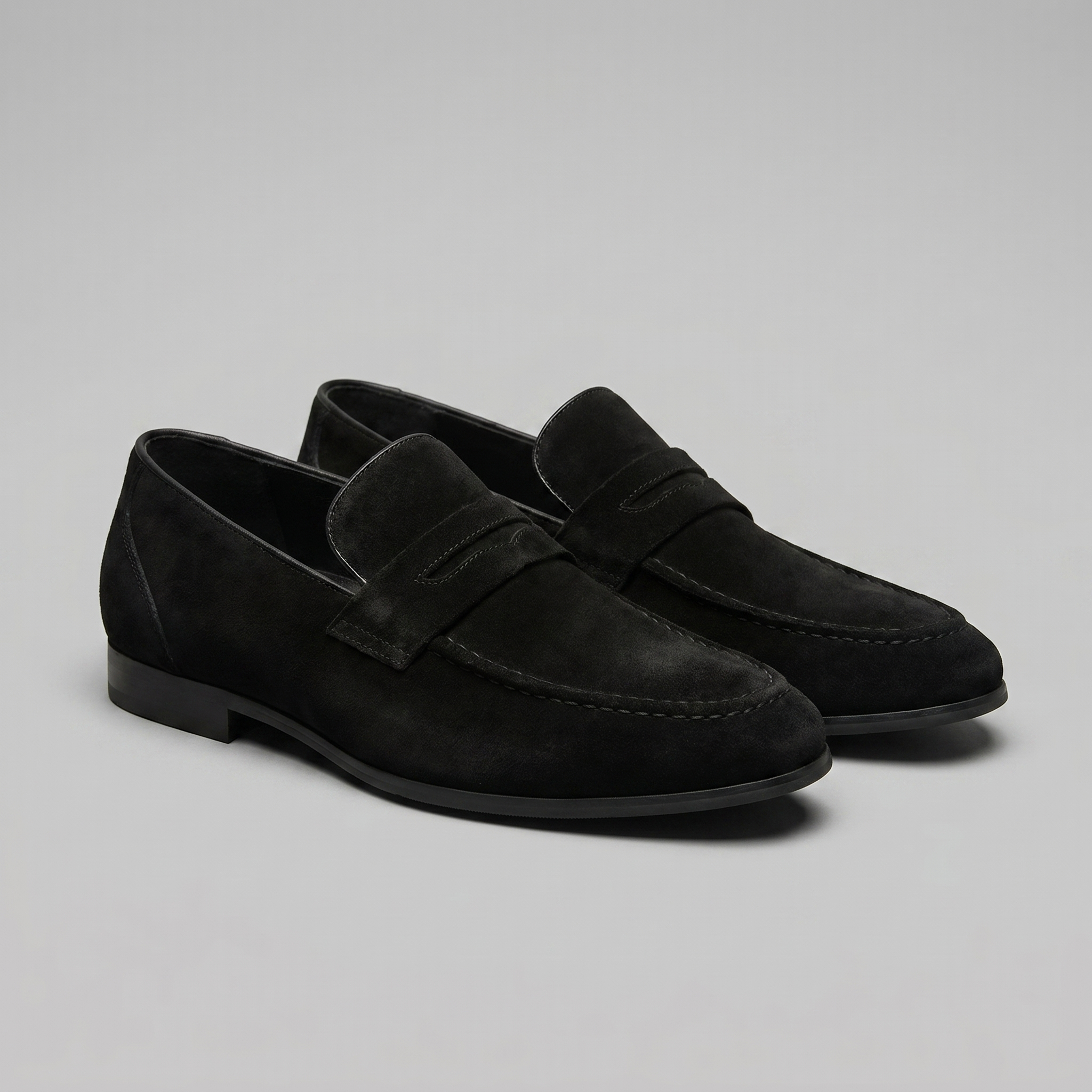 Men's Suede Penny Loafers, Smart Casual Loafers – Leather Sole