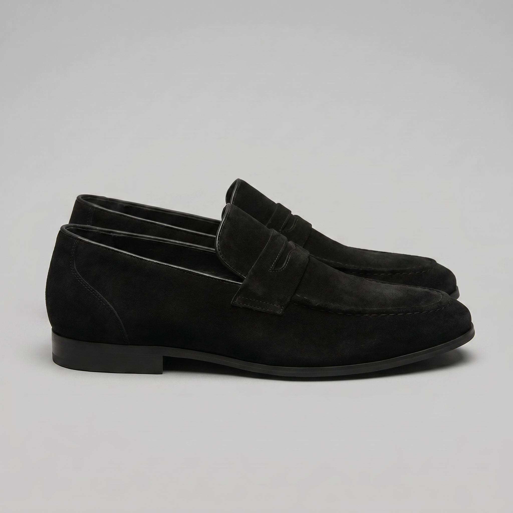 Men's Suede Penny Loafers, Smart Casual Loafers – Leather Sole