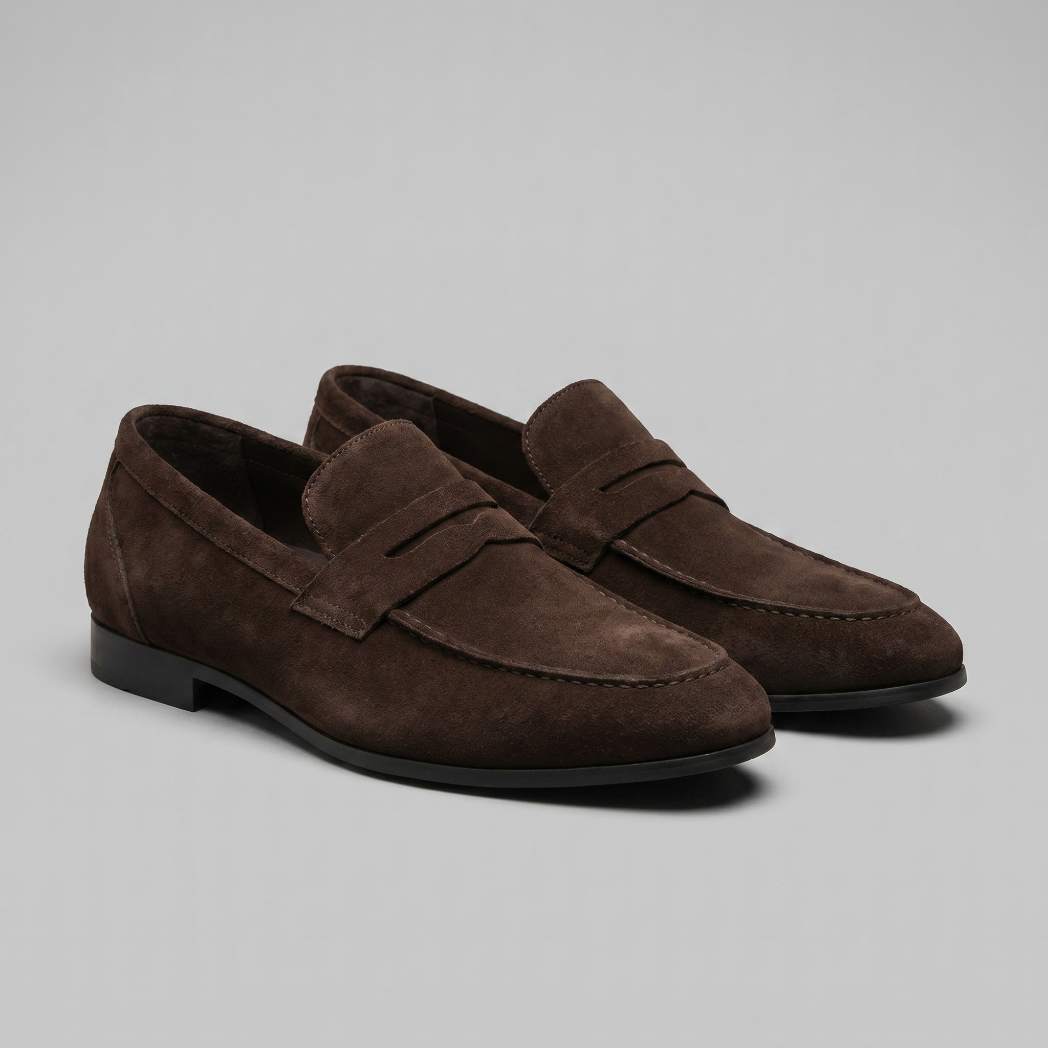 Men's Suede Penny Loafers, Smart Casual Loafers – Leather Sole