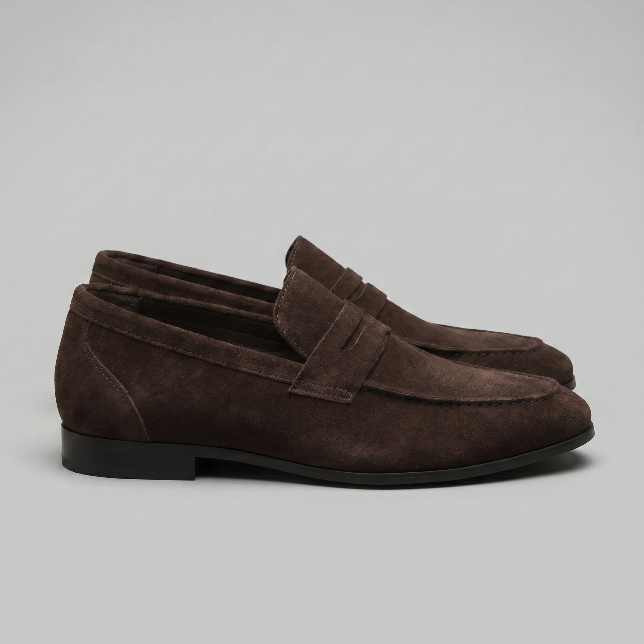 Men's Suede Penny Loafers, Smart Casual Loafers – Leather Sole
