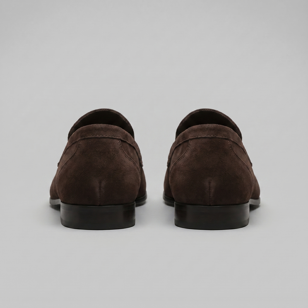 Men's Suede Penny Loafers, Smart Casual Loafers – Leather Sole