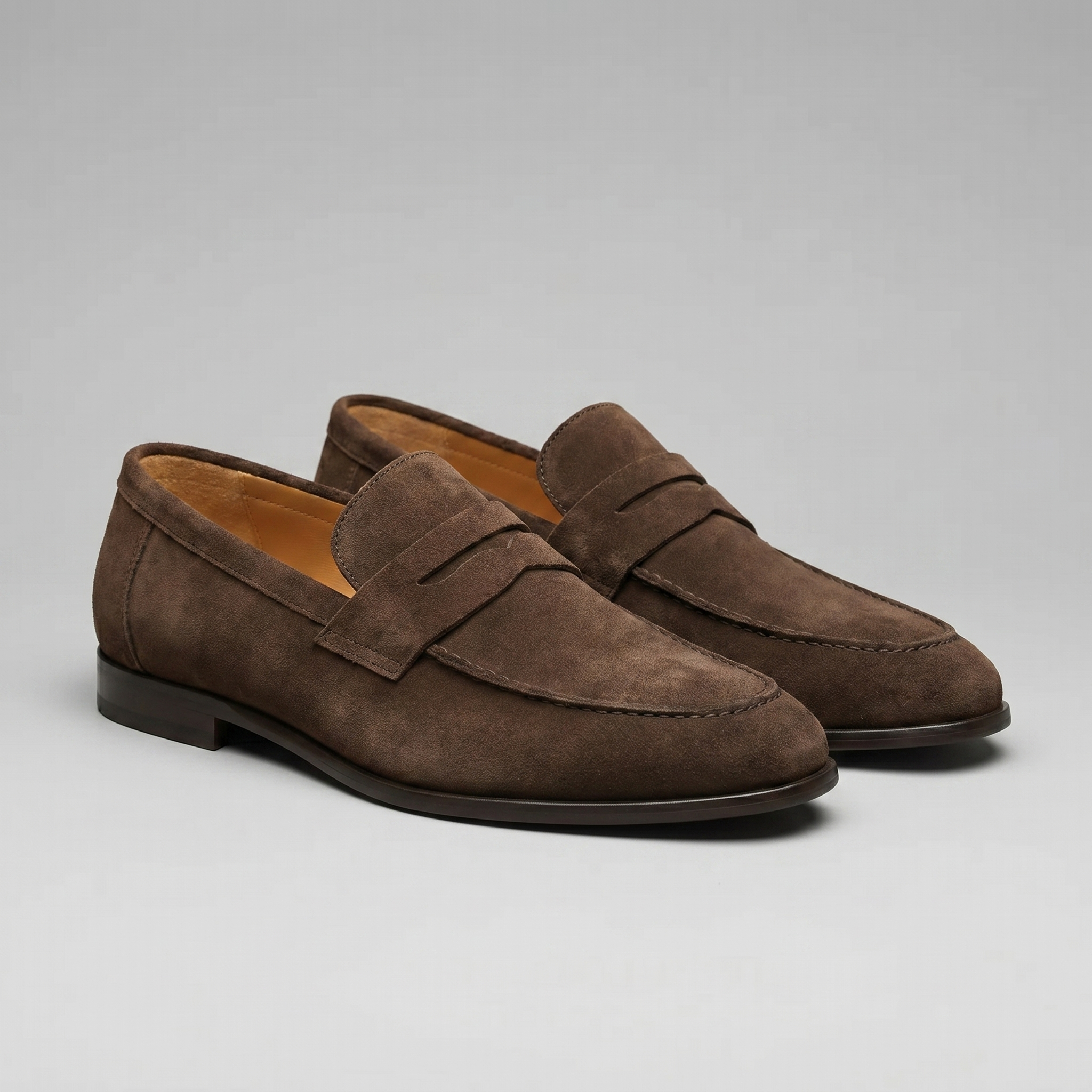 Men's Suede Penny Loafers, Smart Casual Loafers – Leather Sole