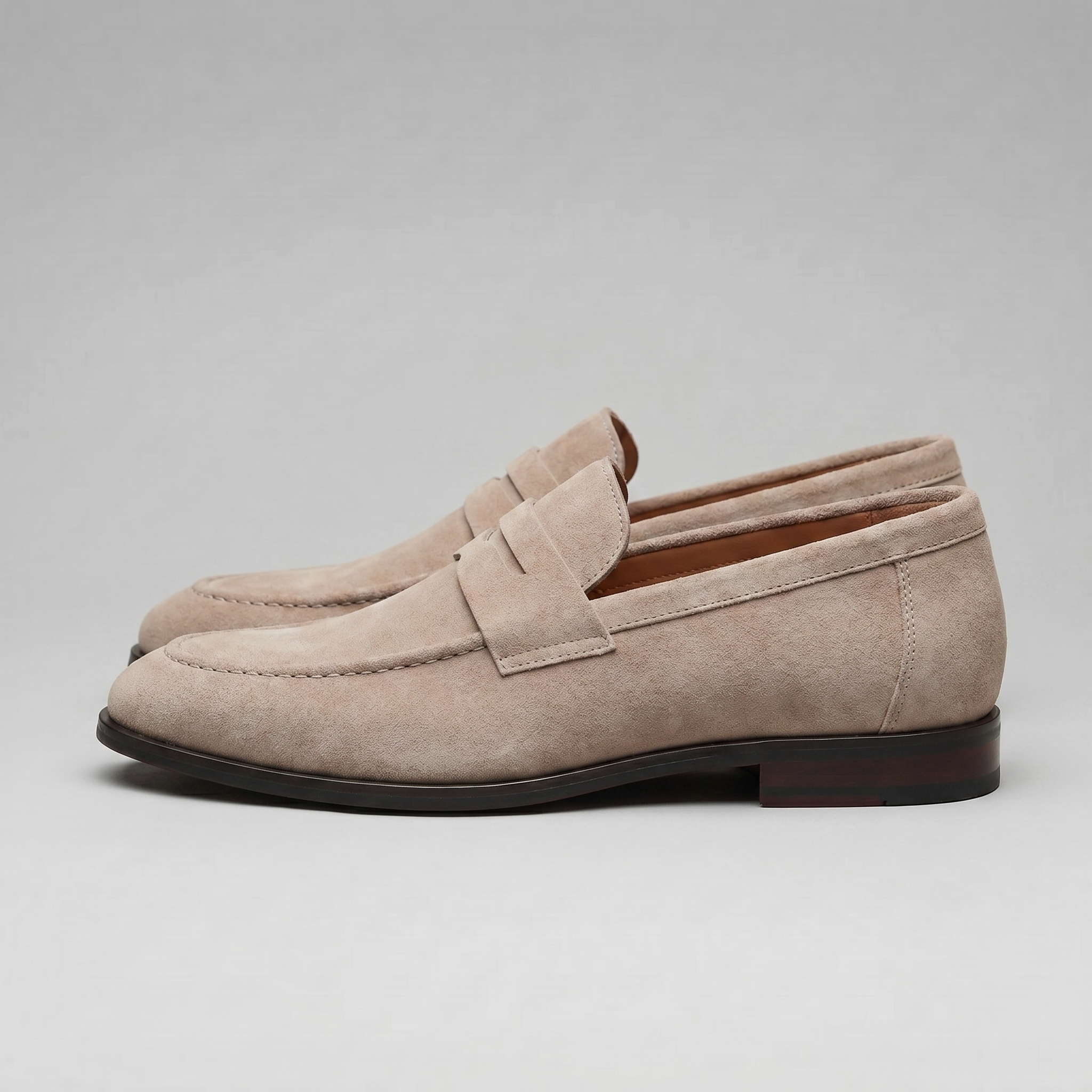 Men's Suede Penny Loafers, Smart Casual Loafers – Leather Sole