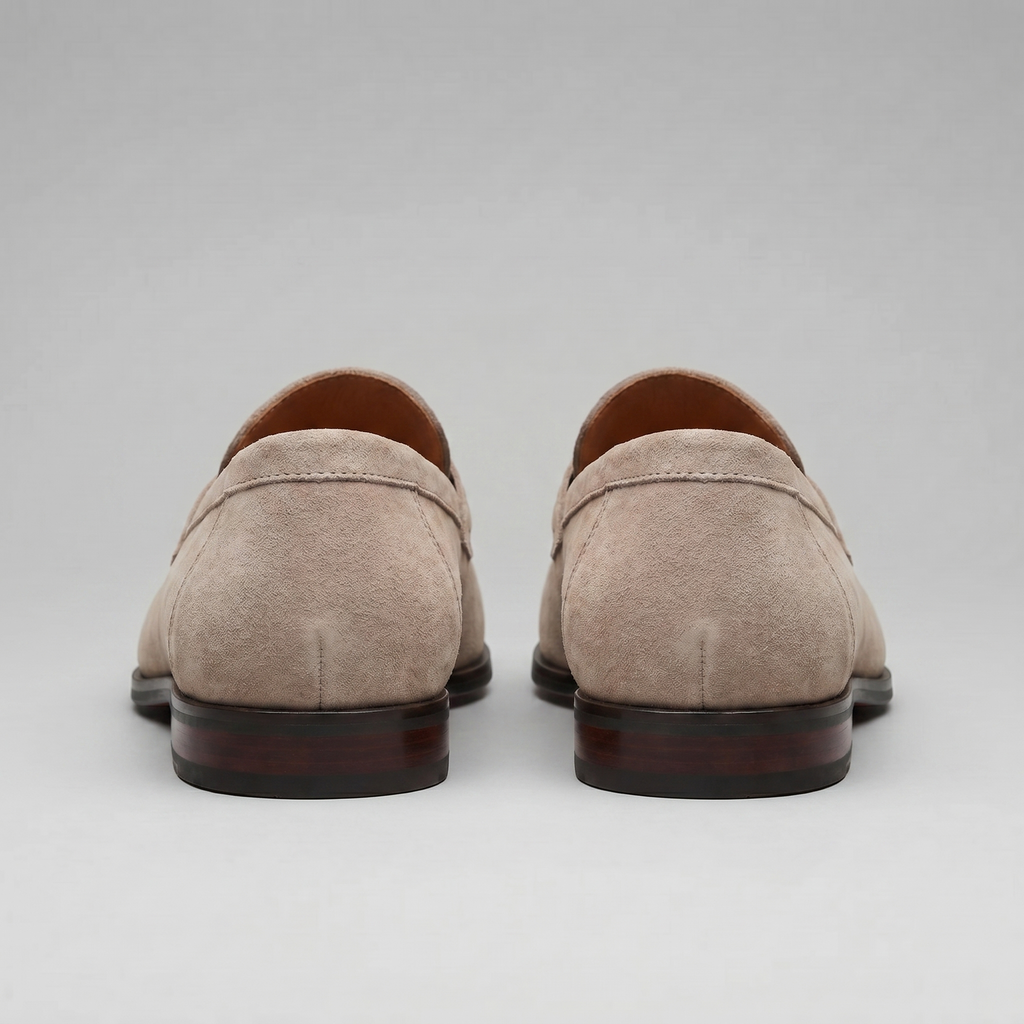 Men's Suede Penny Loafers, Smart Casual Loafers – Leather Sole