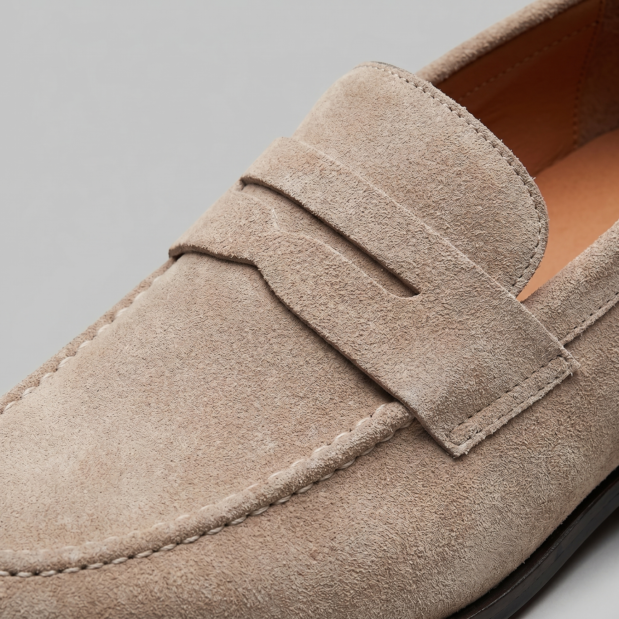 Men's Suede Penny Loafers, Smart Casual Loafers – Leather Sole