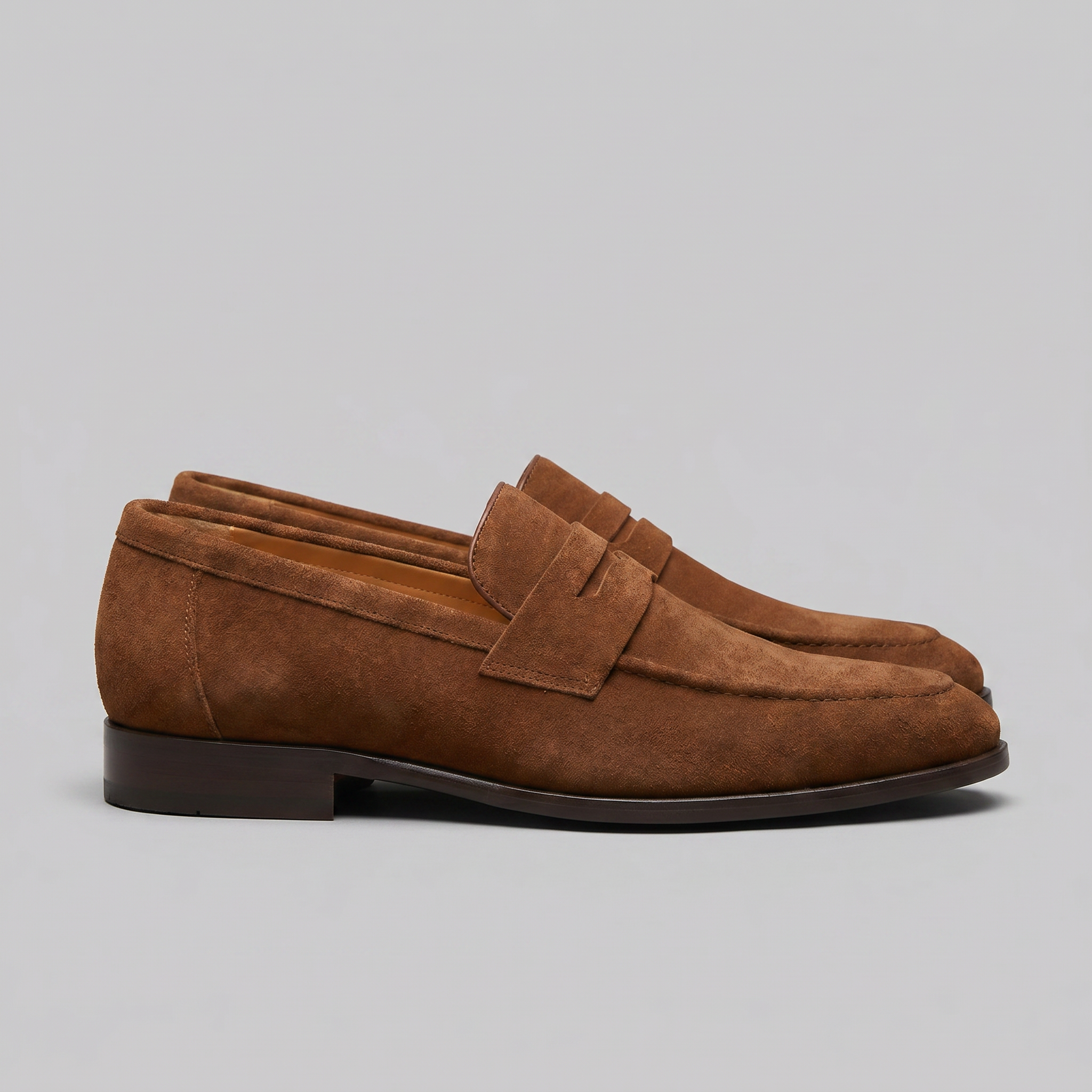 Men's Suede Penny Loafers, Smart Casual Loafers – Leather Sole