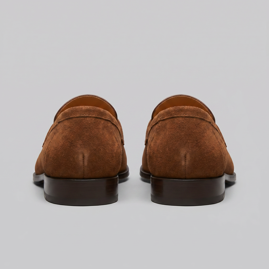 Men's Suede Penny Loafers, Smart Casual Loafers – Leather Sole