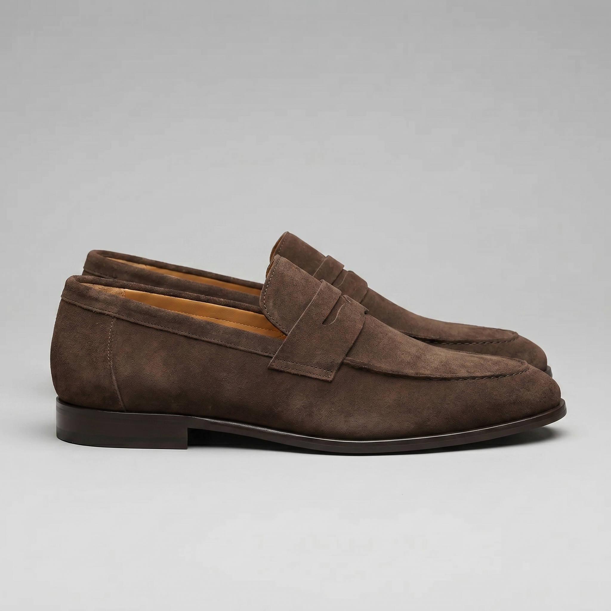 Men's Suede Penny Loafers, Smart Casual Loafers – Leather Sole