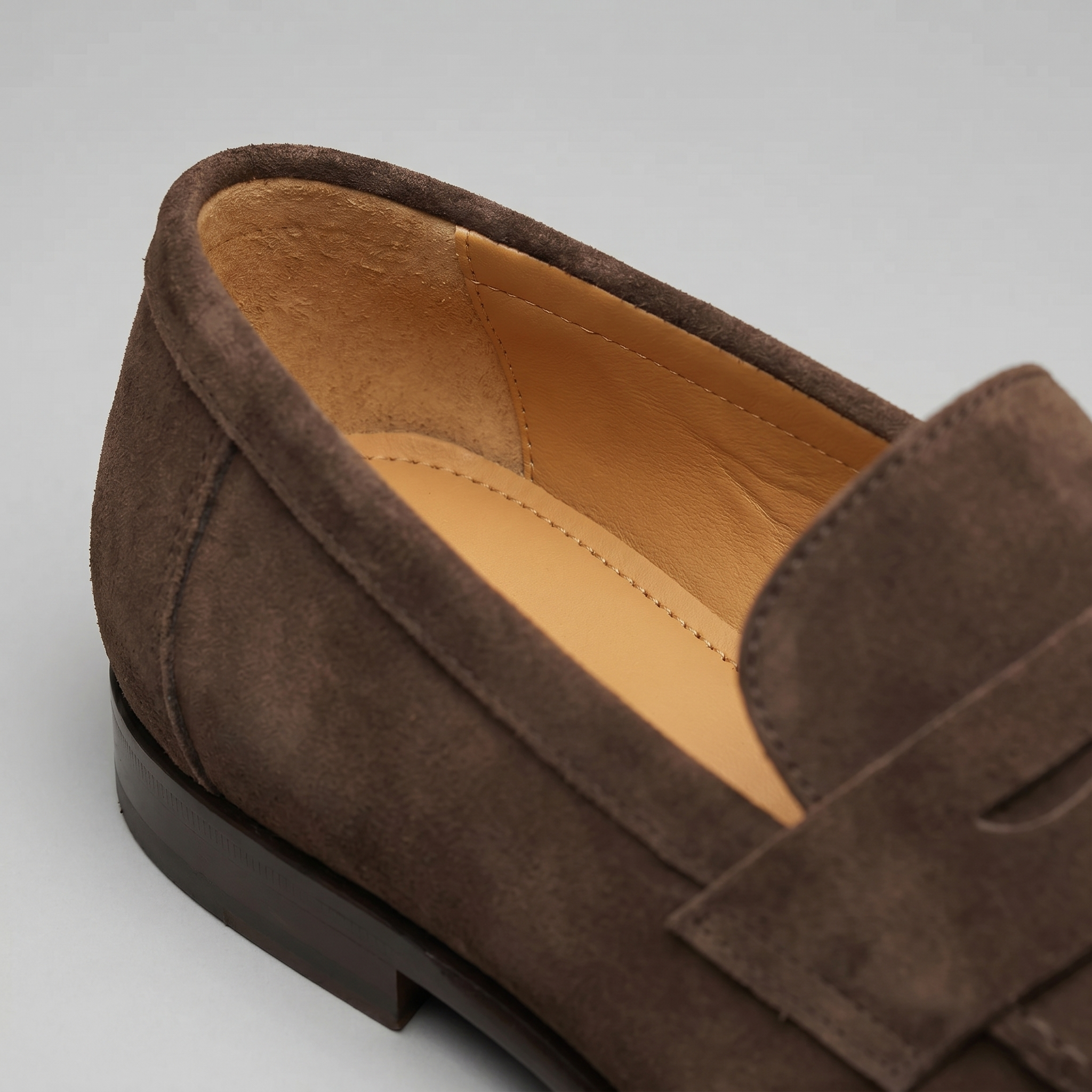 Men's Suede Penny Loafers, Smart Casual Loafers – Leather Sole