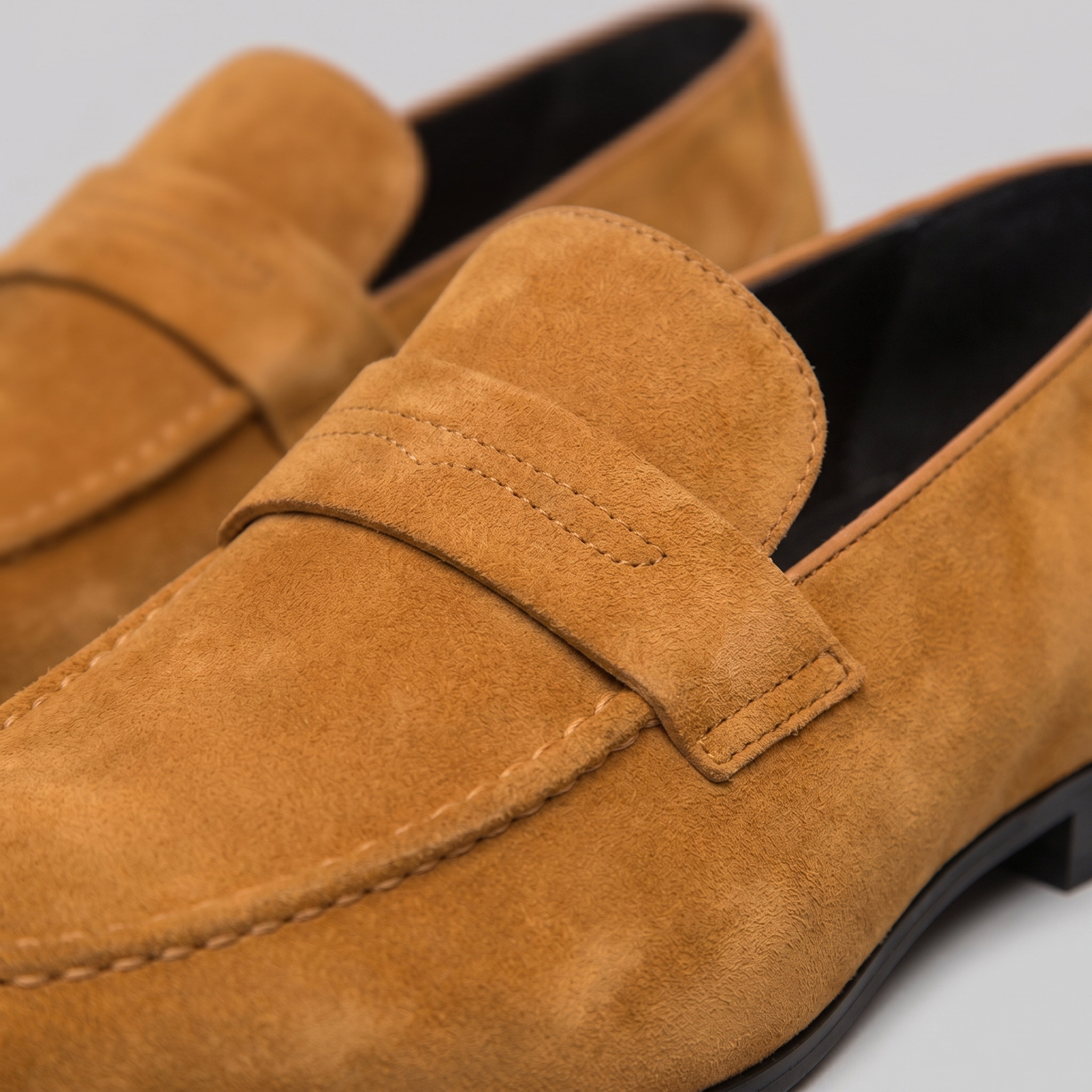 Men's Suede Penny Loafers, Smart Casual Loafers – Leather Sole