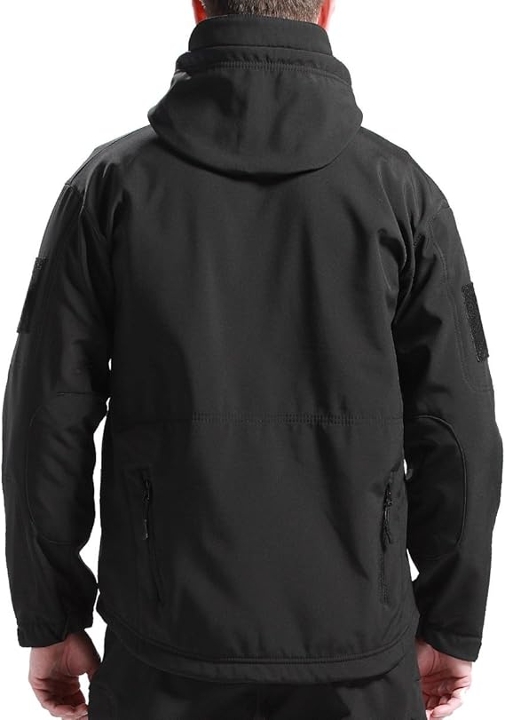 Men's Waterproof Outdoor Set, Windproof Fleece-Lined Hooded Jacket and Cargo Trousers