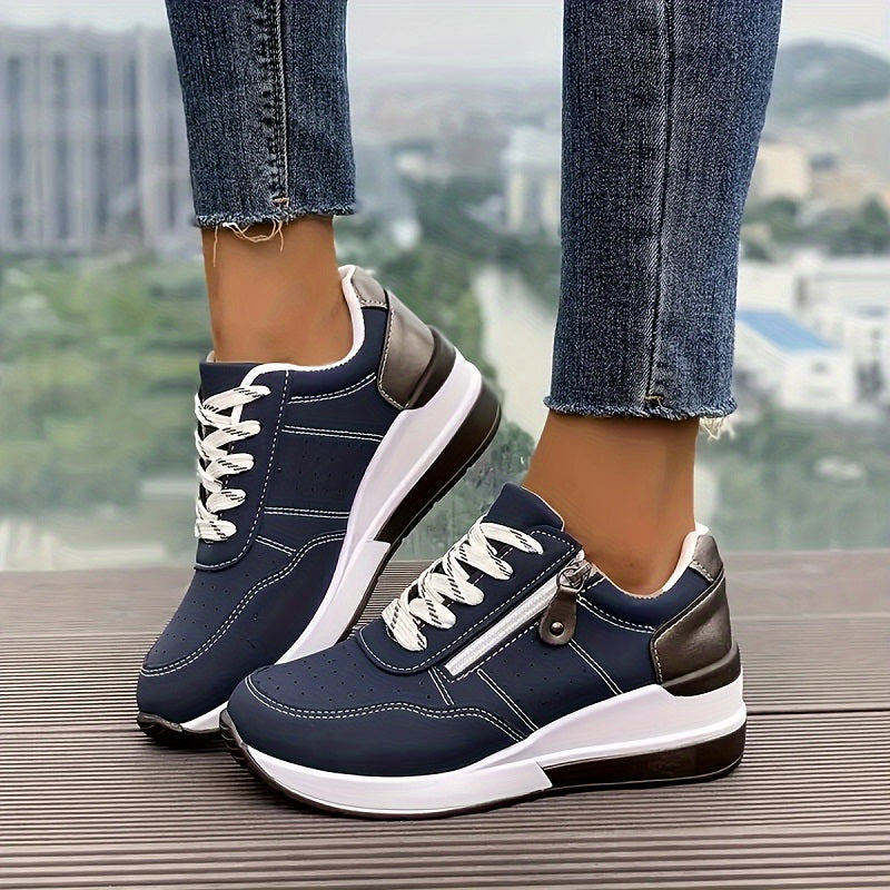 Women Orthopedic Lace-Up Sneakers - Supportive Comfort for Everyday Wear