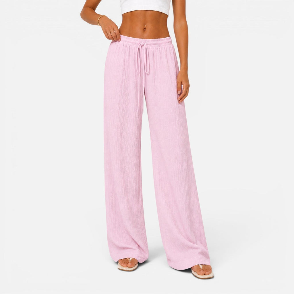 Women's Wide Leg Trousers, High Waist Palazzo Trousers – Elasticated Waist