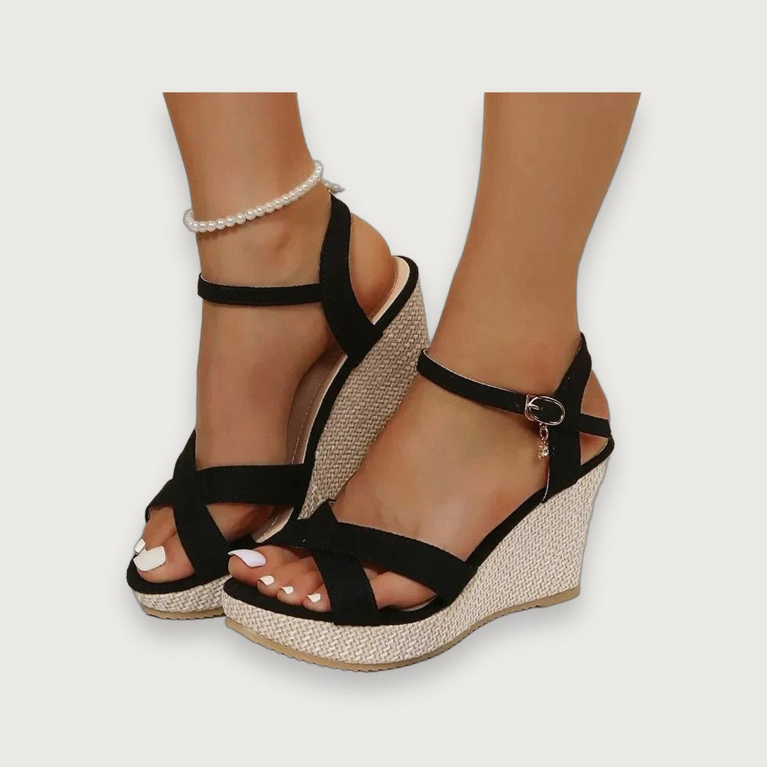 Women's Orthopedic Wedge Sandals - Thick-soled Cross Strap Shoes